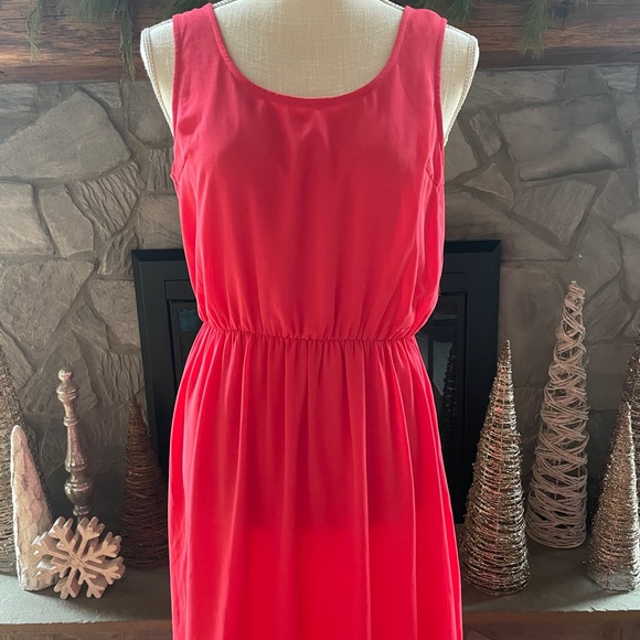 Long Lace Pink Maxi Dress Medium - Picture 3 of 9